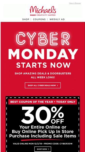 michaels cyber monday 2022